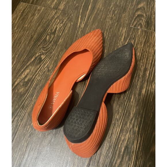 Vivaia || Melia Pointed Toe Stripe Flats Rust Orange 37.5 - Picture 3 of 6